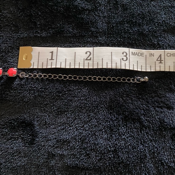 1-Fancy Glass Opal Rhinestones and Black Metal Necklace - Picture 8 of 10